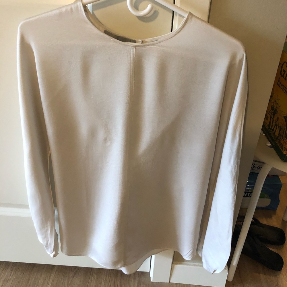 Vince 100% Silk Creme Blouse